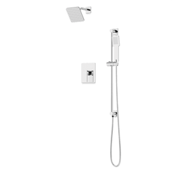 TS274 - Square 2-Way Pressure Balance Shower Trim Kit with Hand Held Shower on Integrated Slide Bar Artos US Chrome