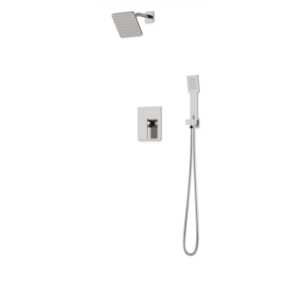 TS275 - Square 2-Way Pressure Balance Shower Trim Kit with Hand Held Shower Artos US Brushed Nickel