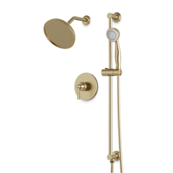 Classic 2-Way Pressure Balance Shower Trim Kit with Hand Shower on Integrated Slide Bar - Satin Brass thumbnail 1