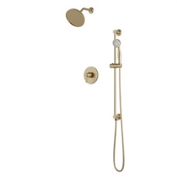 TS284 - Classic 2-Way Pressure Balance Shower Trim Kit with Hand Held Shower on Integrated Slide Bar Artos US Satin Brass 