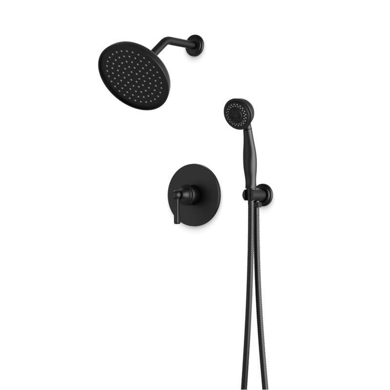 Classic 2-Way Pressure Balance Shower Trim Kit with Hand Shower - Matte Black image 1