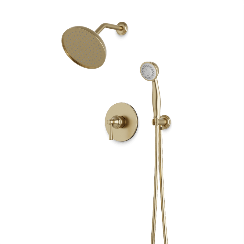 Classic 2-Way Pressure Balance Shower Trim Kit with Hand Shower - Satin Brass image 1