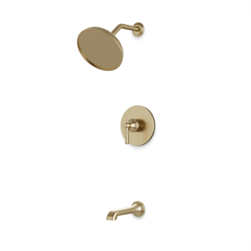 Classic 2-Way Pressure Balance Shower Trim Kit with Tub Filler - Satin Brass image 1