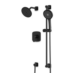 Harmony 2-Way Pressure Balance Shower Trim Kit with Hand Shower on Slide Bar with Separate Water Outlet - Matte Black thumbnail 1