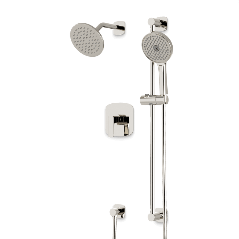 Harmony 2-Way Pressure Balance Shower Trim Kit with Hand Shower on Slide Bar with Separate Water Outlet - Polished Nickel image 1