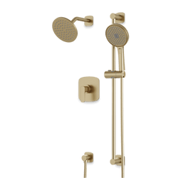 Harmony 2-Way Pressure Balance Shower Trim Kit with Hand Shower on Slide Bar with Separate Water Outlet - Satin Brass thumbnail 1