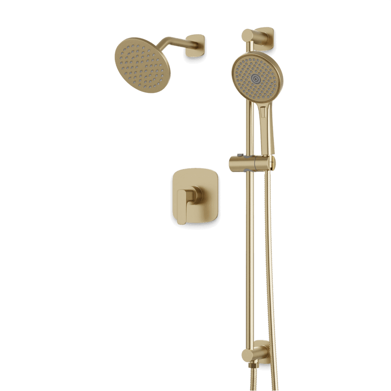 Harmony 2-Way Pressure Balance Shower Trim Kit with Hand Shower on Integrated Slide Bar - Satin Brass image 1
