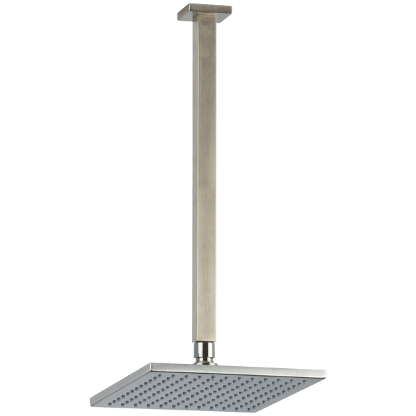 F703-2/14 - 8" Shower Rainhead Ceiling Mount 14" Arm, Square Artos US Brushed Nickel 