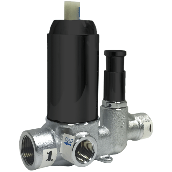 Pressure Balance Mixer Valve with Push Button Diverter - F903-14BK image 1