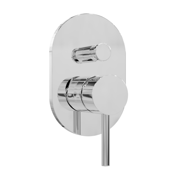 Round Pressure Balance Mixer with Push Button Diverter Trim Kit - F903-7TKCH image 1
