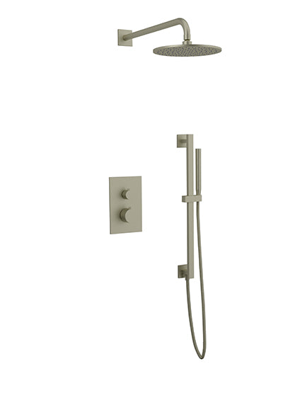PS137 - Otella Shower Set with Slide Bar, Wall Mount Shower Head Round/Square Artos US Brushed Nickel