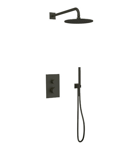 PS141 - Otella Shower Set with Hand Held, Wall Mount Shower Head Round/Square Artos US Black