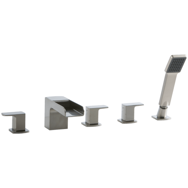 F802-4 - Kascade 5 Hole Deck Mount Tub Filler Artos US Brushed Nickel 