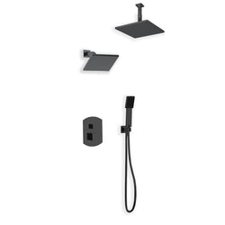 PS110 - Safire Shower Set with Handheld, Wall Mount Shower Head, Ceiling Mount Shower Head Artos US Black