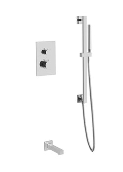 PS149 - Otella Shower Set with Slide Bar, Tub Filler Round/Square Artos US Chrome