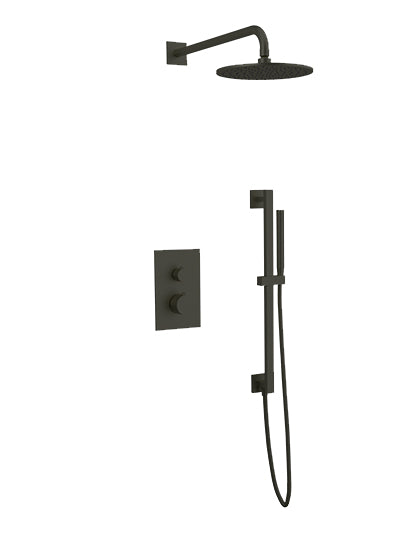 PS137 - Otella Shower Set with Slide Bar, Wall Mount Shower Head Round/Square Artos US Black