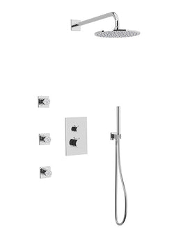 PS129 - Otella Shower Set with Body Jets, Hand Held, Wall Mount Shower Head Round/Square Artos US Chrome