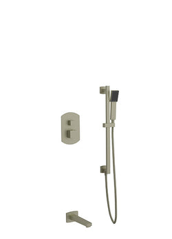 PS150 - Safire Shower Set with Slide Bar, Tub Filler Curved Artos US Brushed Nickel