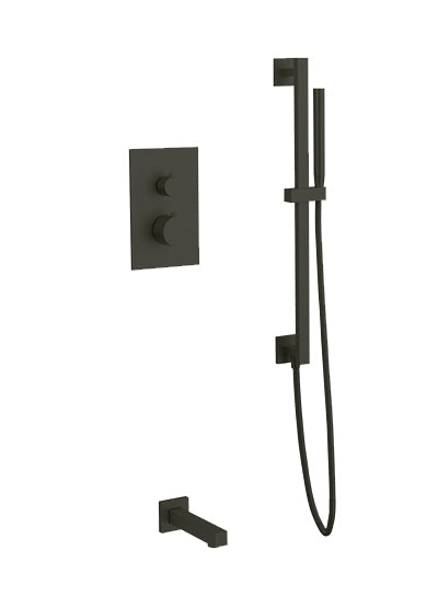 PS149 - Otella Shower Set with Slide Bar, Tub Filler Round/Square Artos US Black