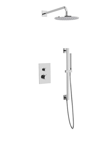 PS137 - Otella Shower Set with Slide Bar, Wall Mount Shower Head Round/Square Artos US Chrome